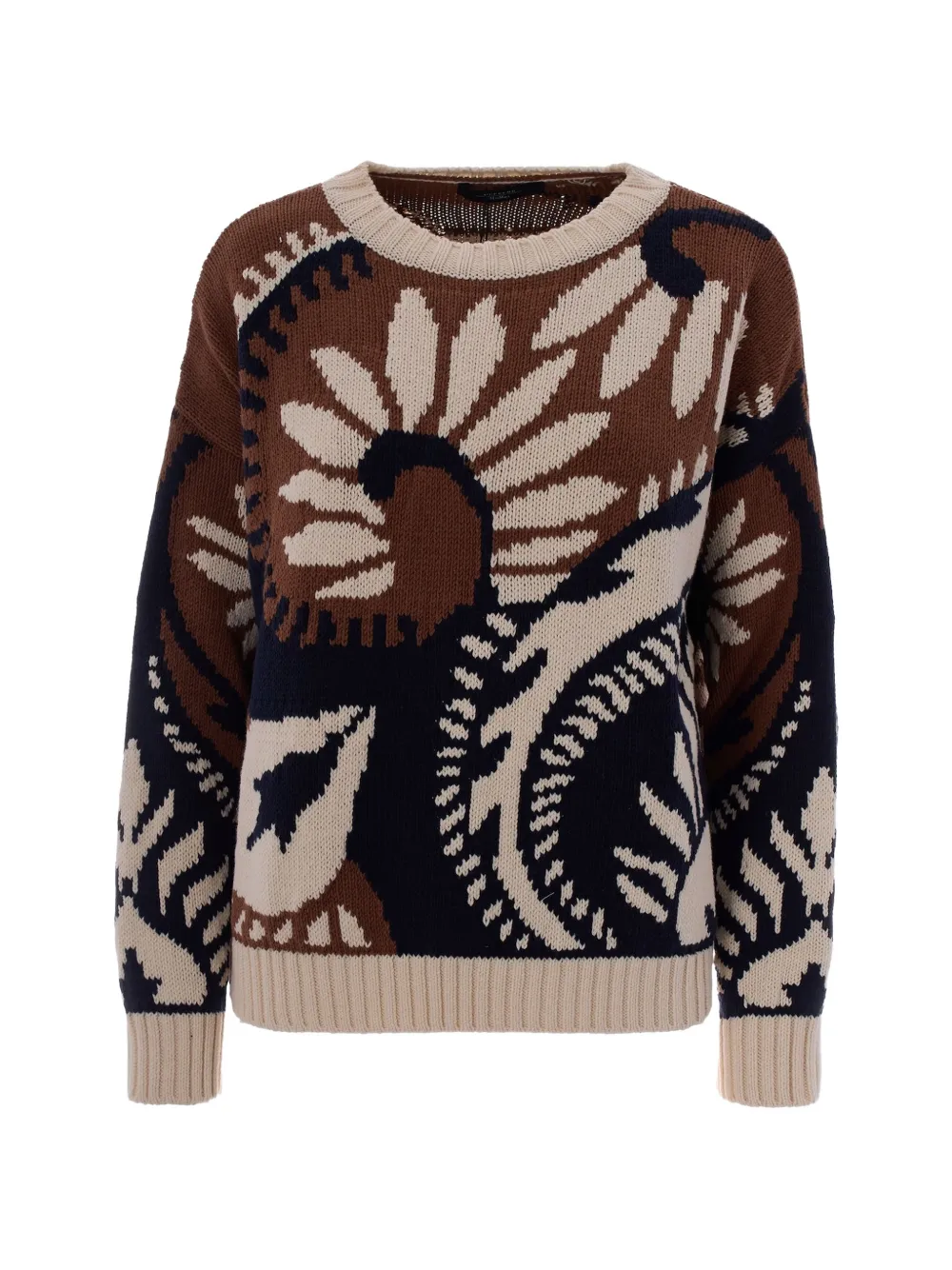 Weekend Max Mara patterned-jacquard sweater - Marrone