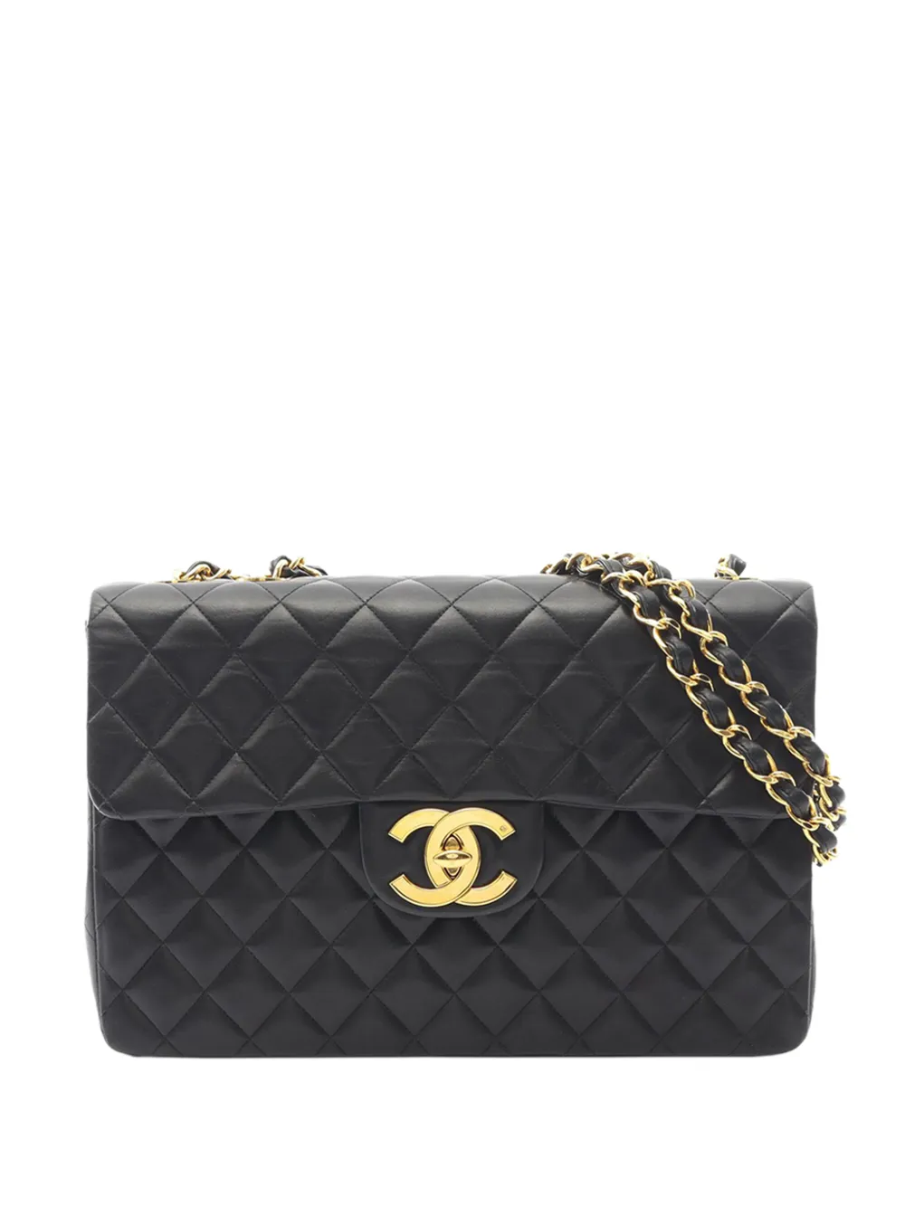 CHANEL Pre-Owned 1991-1994 Jumbo Quilted Lambskin Single Flap shoulder bag - Nero
