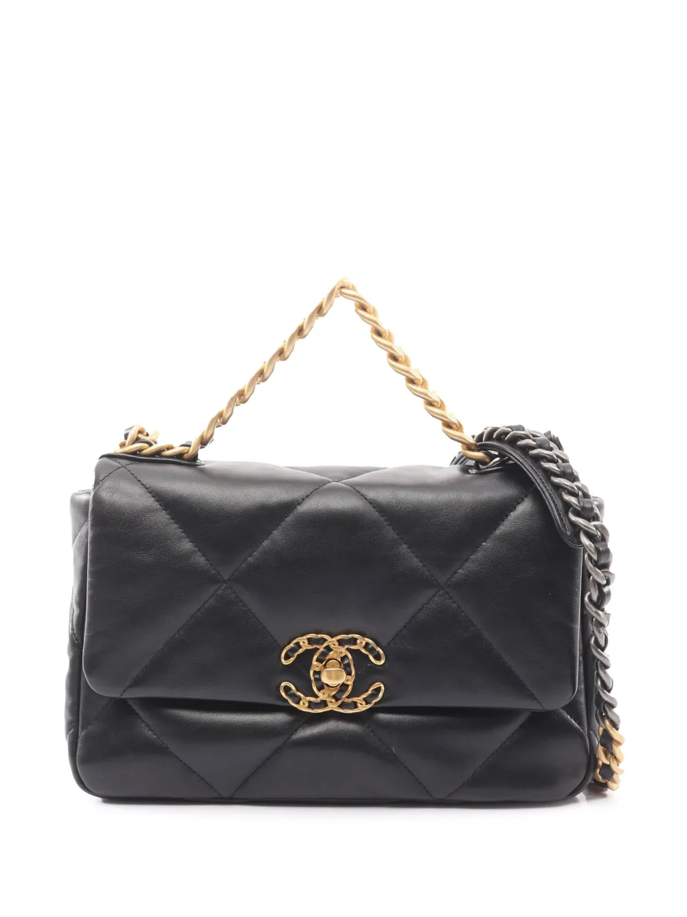 CHANEL Pre-Owned 2021-2026 Medium Lambskin 19 Flap satchel - Nero
