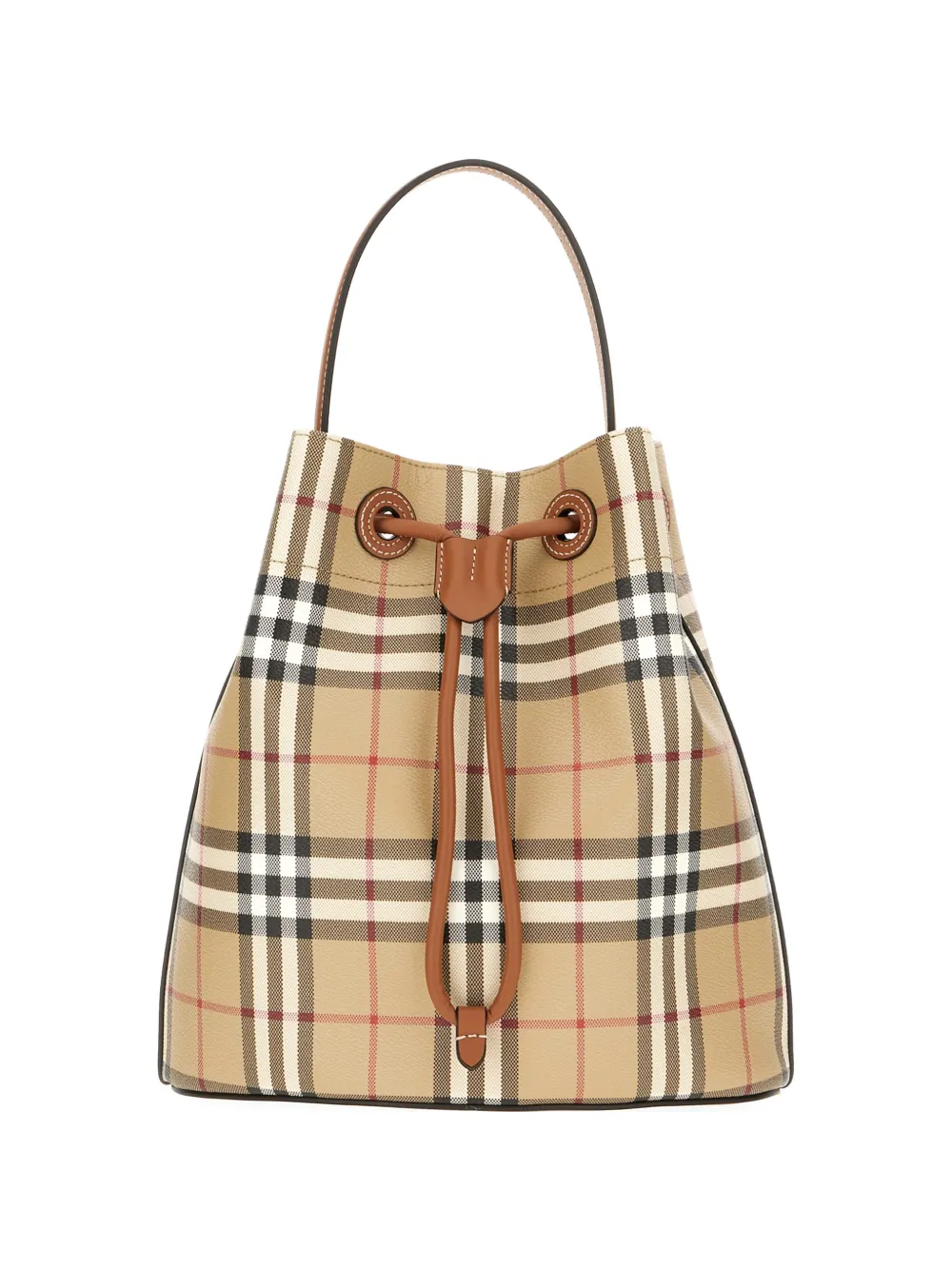 Burberry small Check Bucket drawstring shoulder bag - Toni neutri