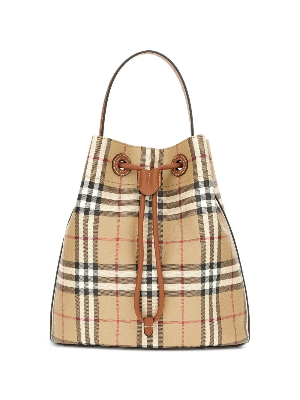 Burberry small Check Bucket drawstring shoulder bag - Toni neutri