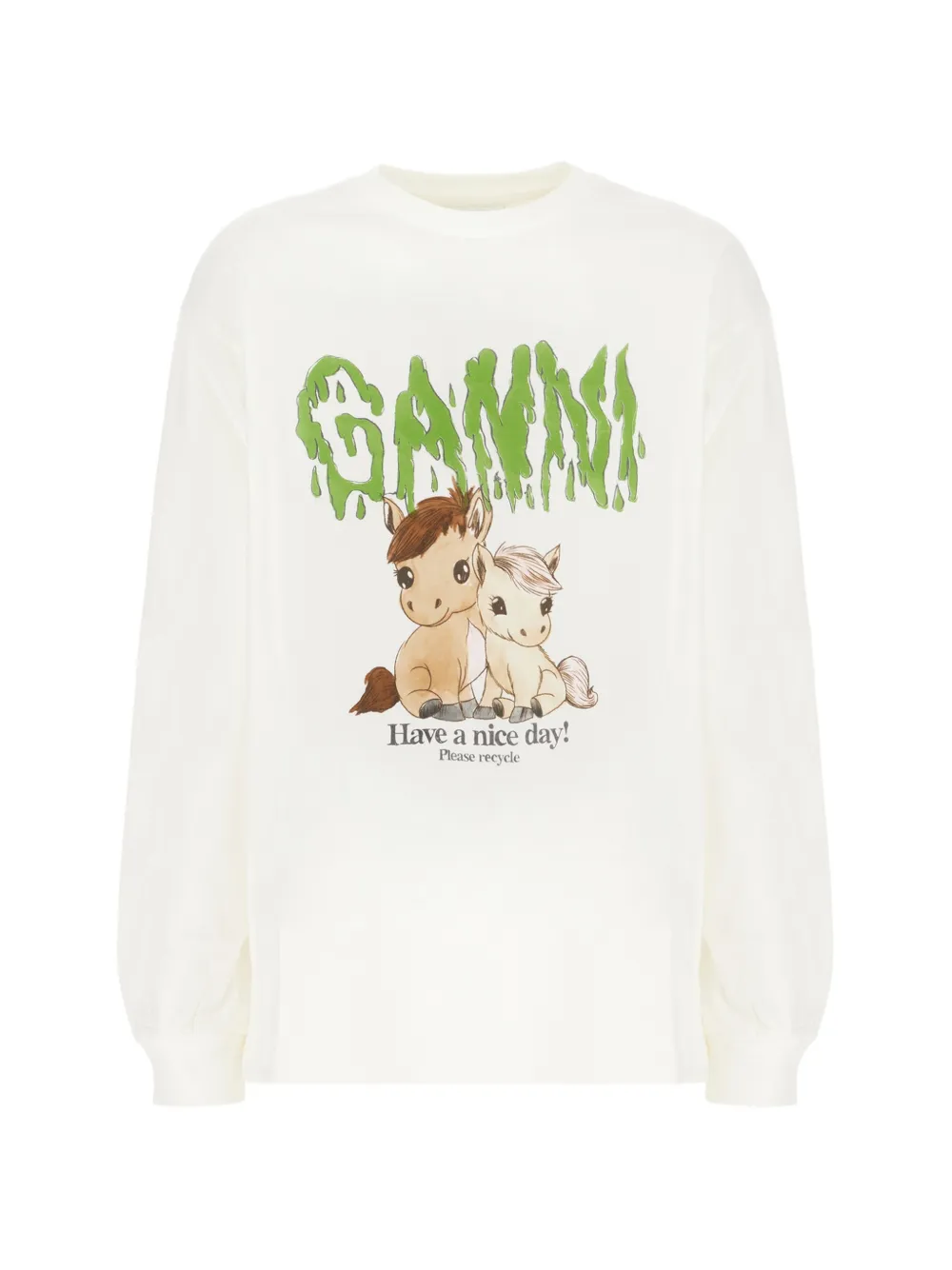 GANNI Felpe graphic print T-shirt - Bianco