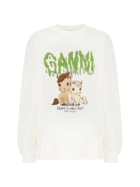 GANNI Felpe graphic print T-shirt