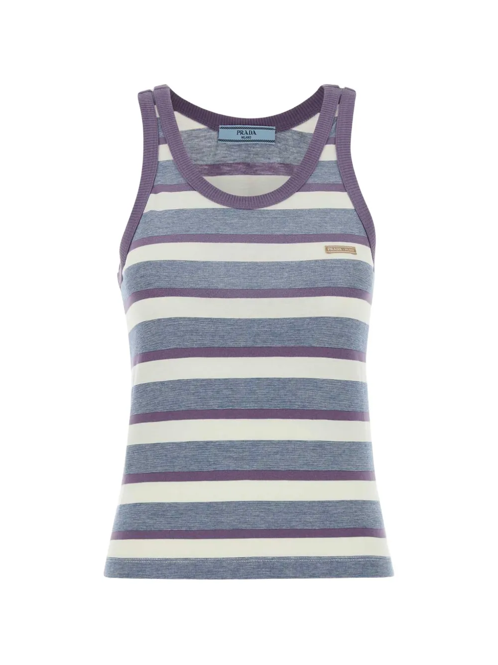 Prada embroidered cotton tank top - Blau