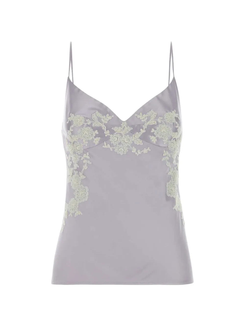 Ermanno Scervino satin lace-detail top - Viola