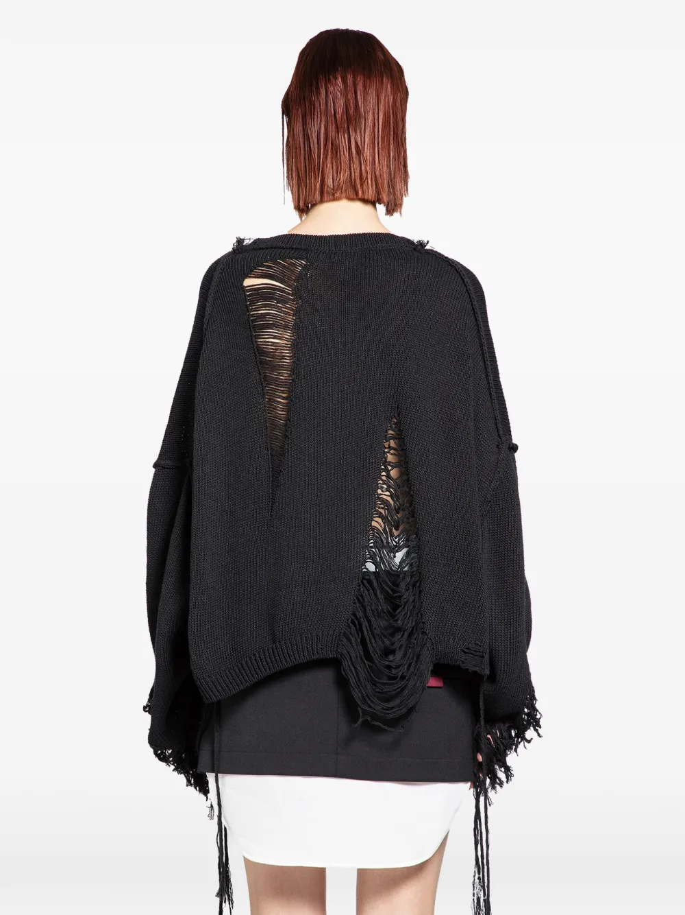  Ssheena Pull à Effet Usé - Noir 