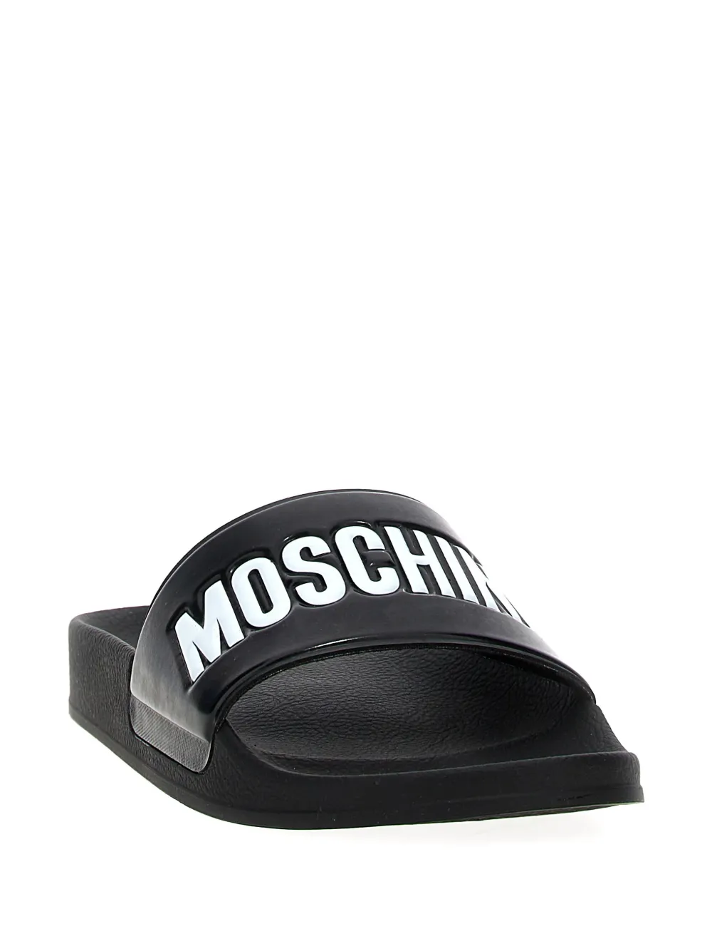 Moschino embossed logo-detail slides Zwart