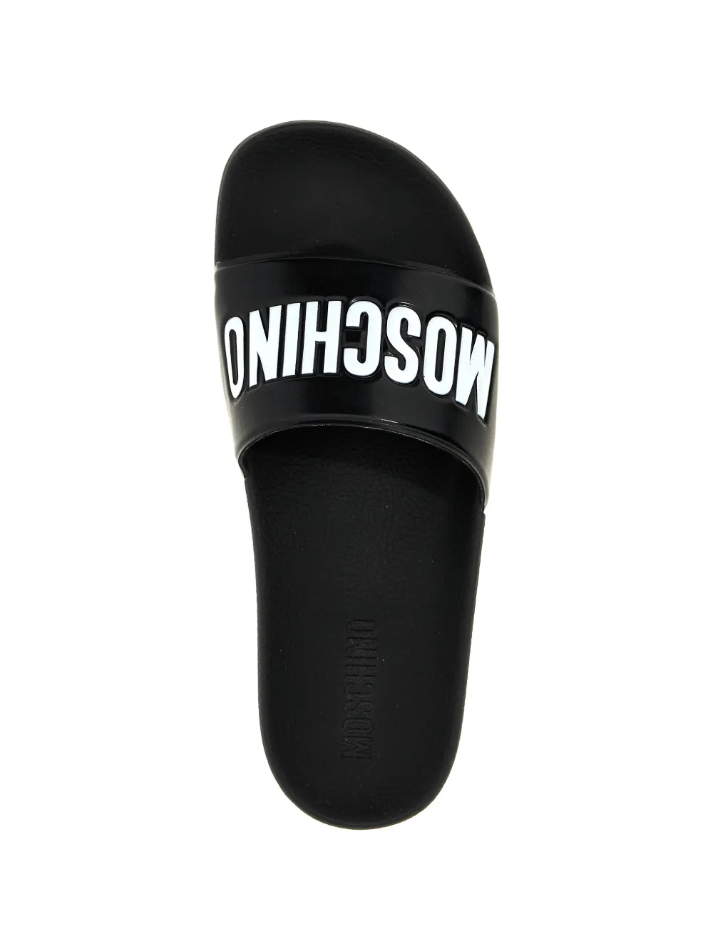 Moschino embossed logo-detail slides Zwart