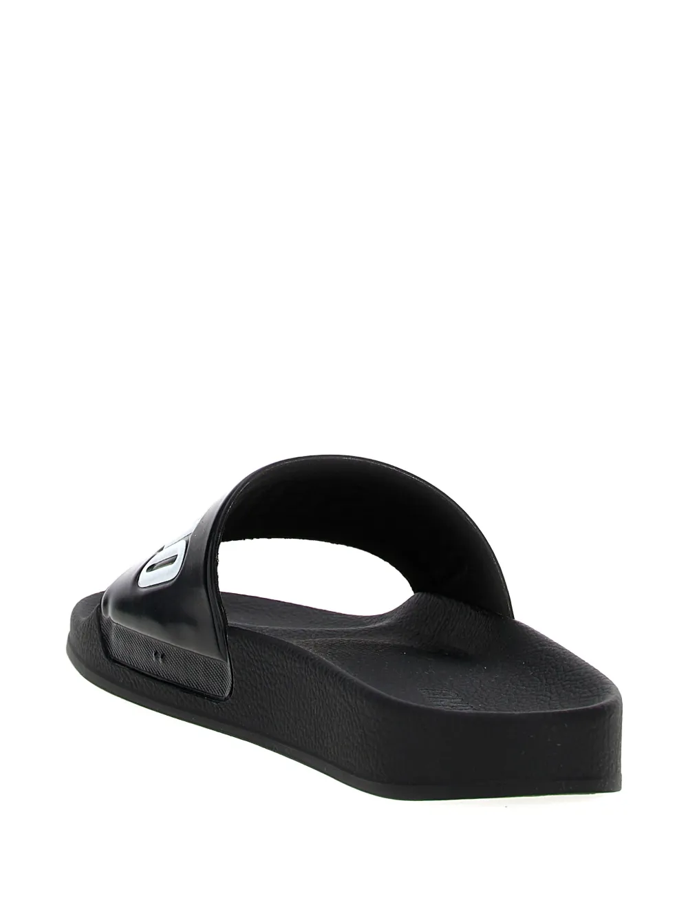 Moschino embossed logo-detail slides Zwart