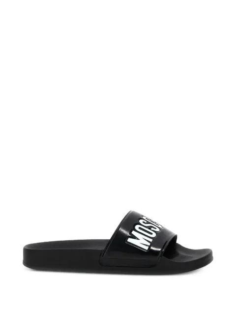 Moschino embossed logo-detail slides