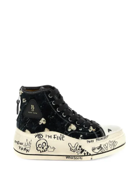 R13 Kurt heart-patterned sneakers
