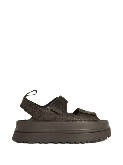 UGG embossed straps leather sandals