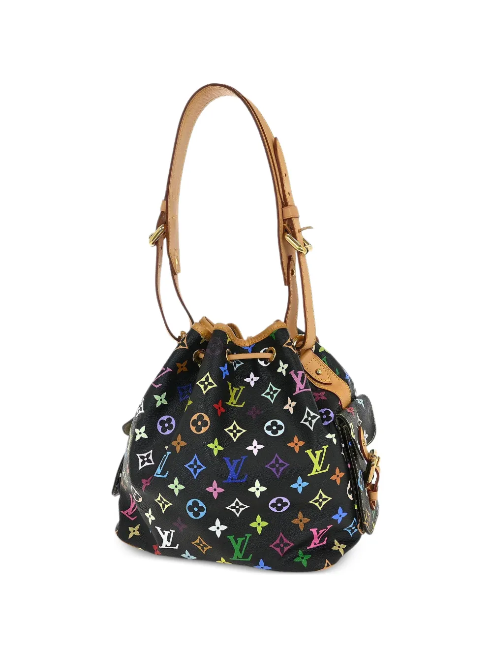 Louis Vuitton Pre-owned X Takashi Murakami 2006 Petite Noe Monogram Multicolour Tote Bag in Black, view 2
