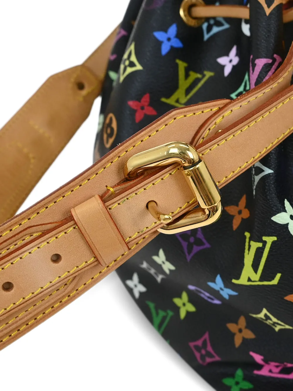 Louis Vuitton Pre-owned X Takashi Murakami 2006 Petite Noe Monogram Multicolour Tote Bag in Black, view 5