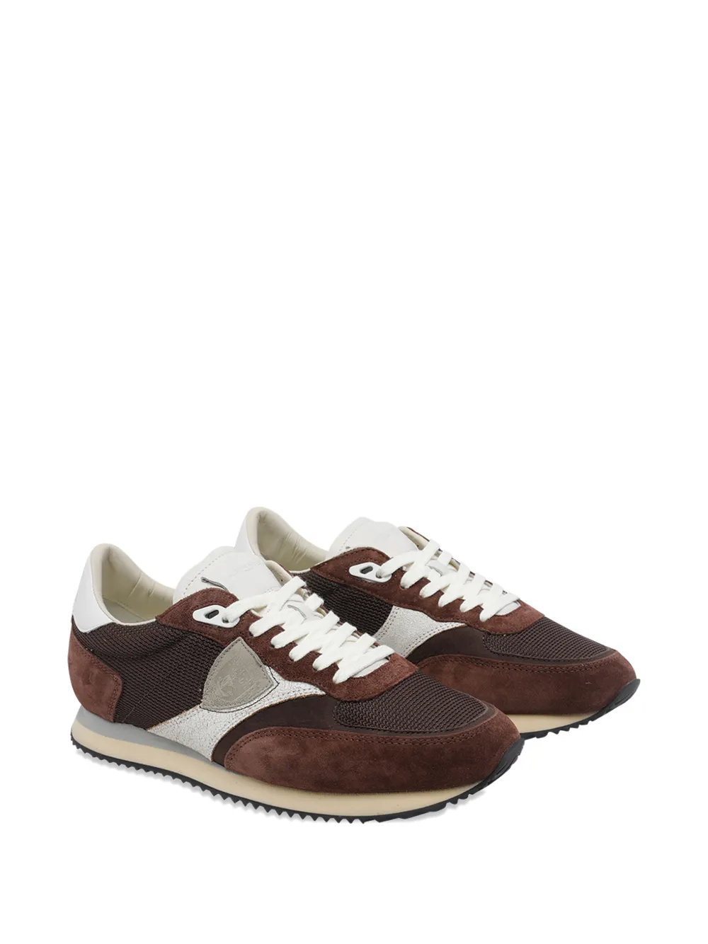 Philippe Model Paris Blville suède sneakers met patch en logo Bruin