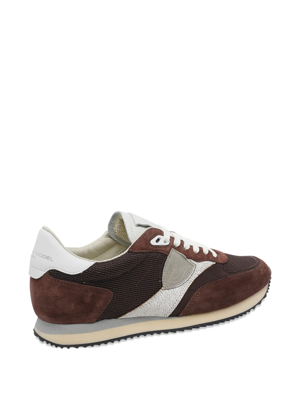 Philippe Model Paris Blville suède sneakers met patch en logo Bruin