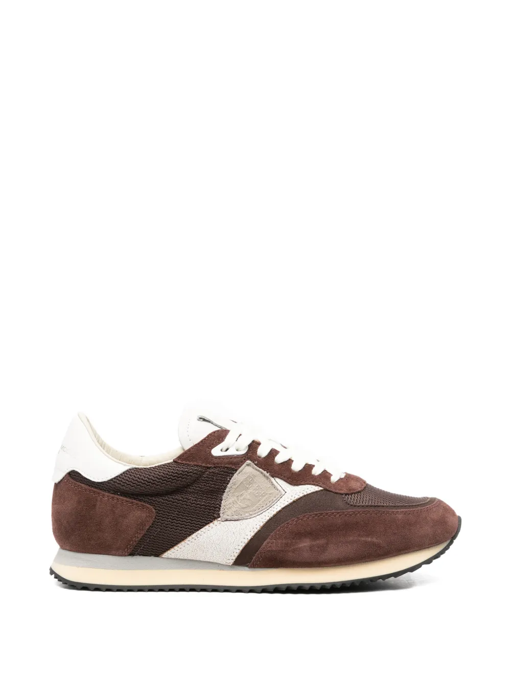 Philippe Model Paris Blville suede patch logo sneakers - Marrone