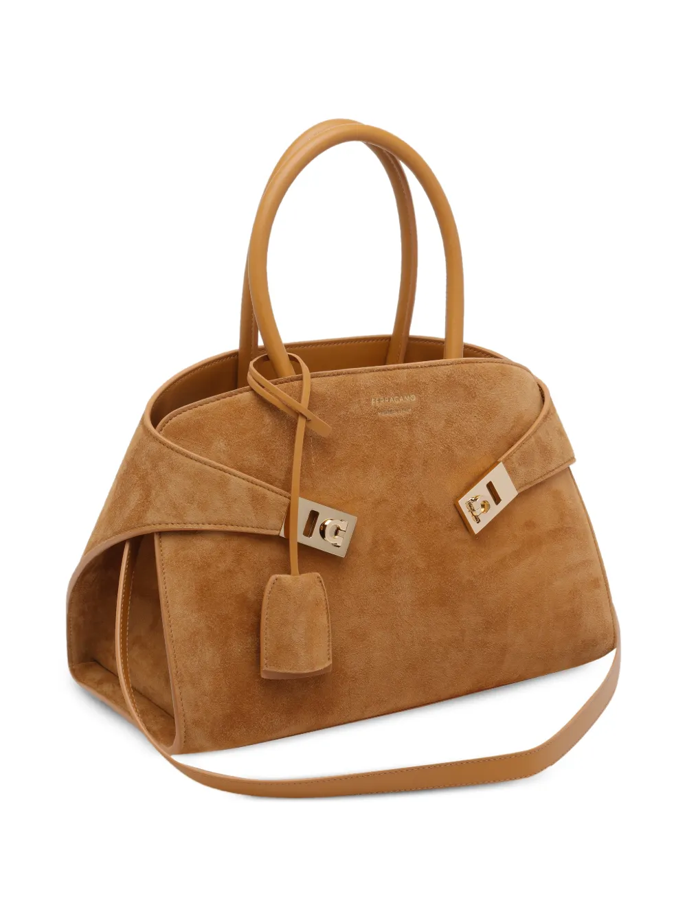  Ferragamo Hug Tote Bag - Brown 