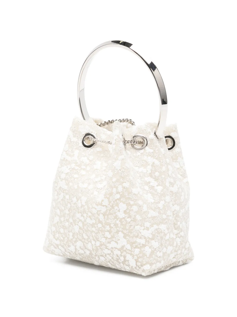  Jimmy Choo Bon Bon Ring-handle Chain Tote Bag - Neutrals 