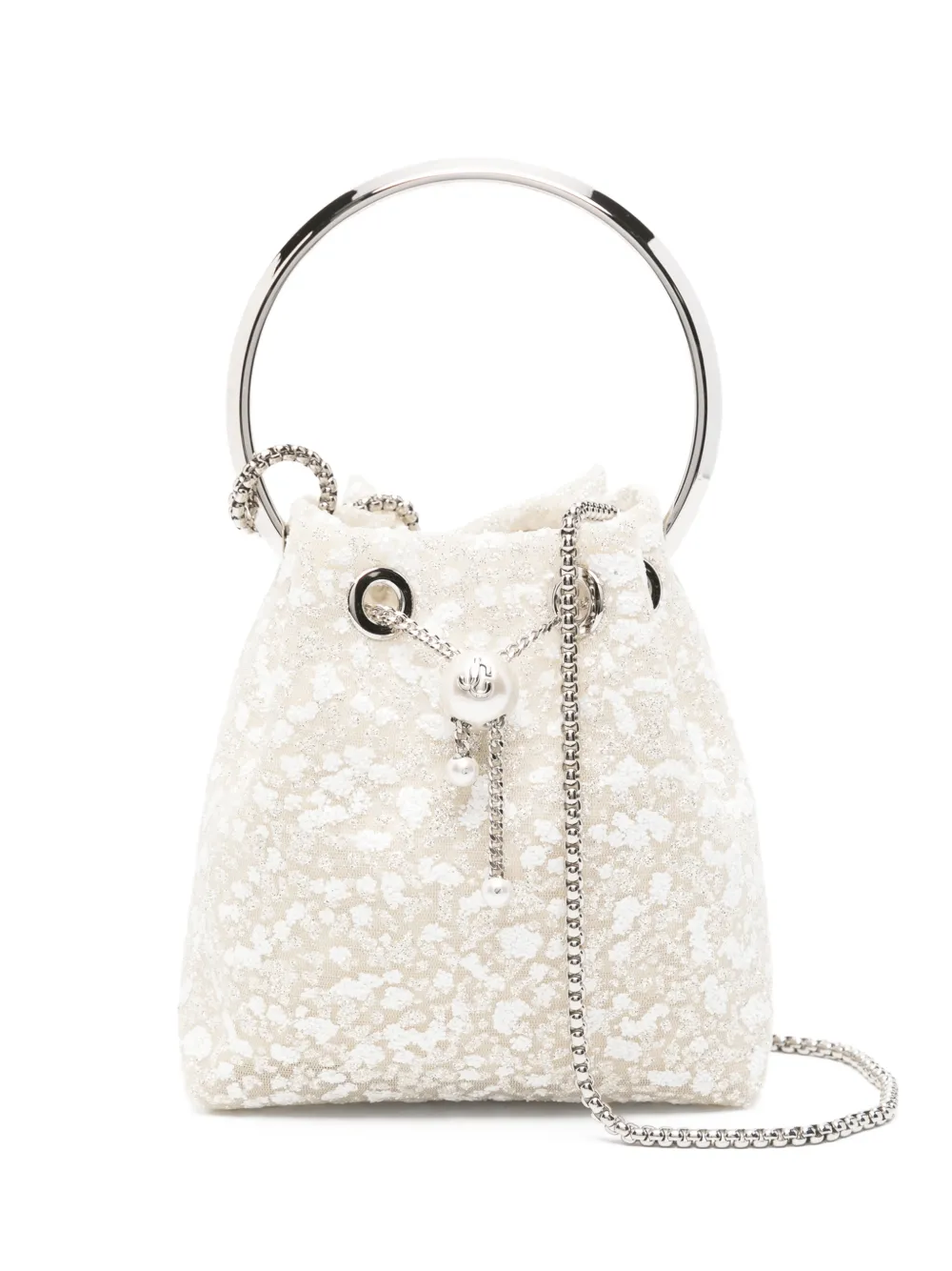 Jimmy Choo Bon Bon ring-handle chain tote bag - Toni neutri