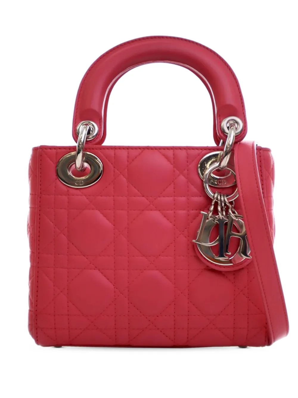 Christian Dior Pre-Owned 2013 Mini Lambskin Cannage Lady Dior satchel - Rosa