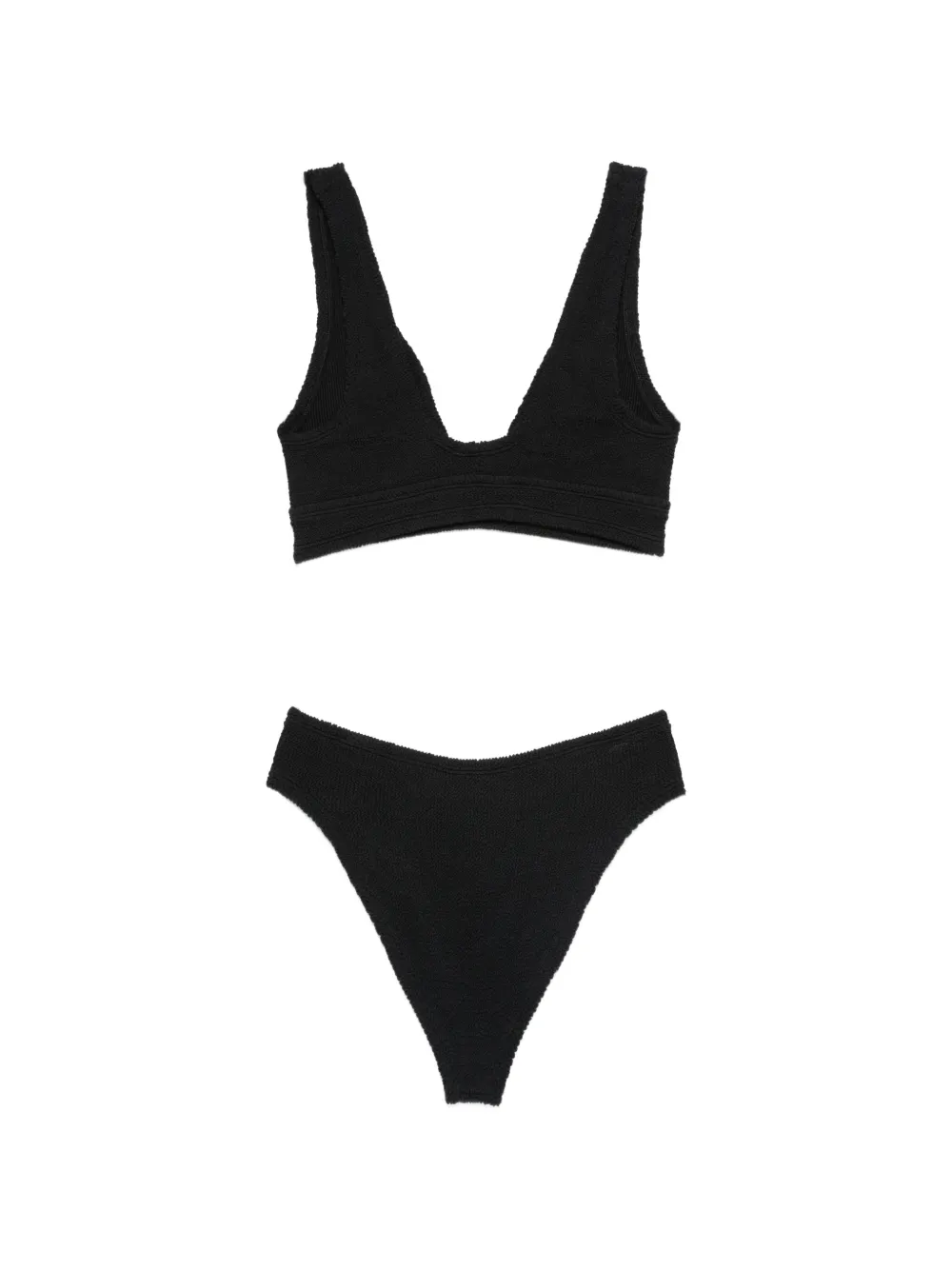 Hunza G Strandkleding met V-hals en brede bandjes Zwart