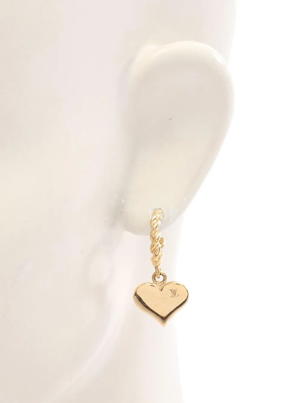 Louis Vuitton Pre-owned 2015-2025 Gold Plated Enamel Sweet Monogram Push Back Earrings Costume Earrings, view 5