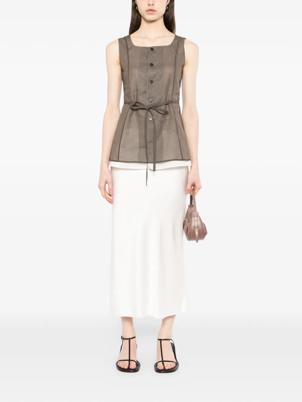  Yeareast Layered Sleeveless Top - Brown 