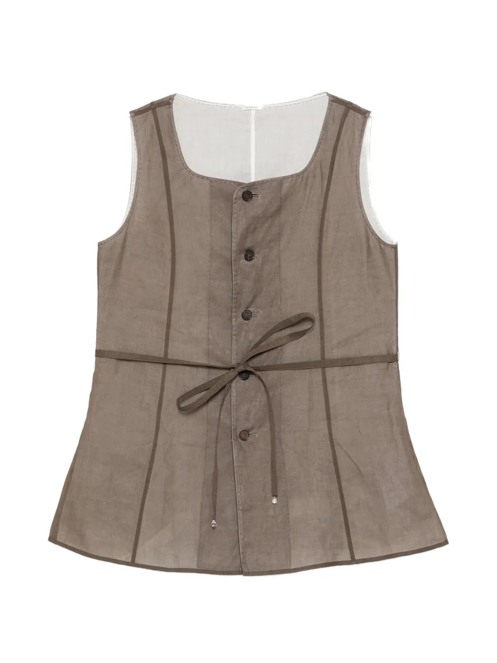 YEAREAST layered sleeveless top - Marrone