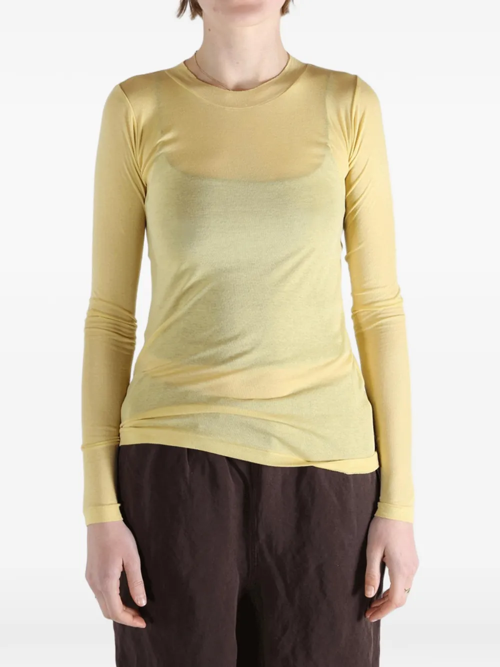  Auralee Long-sleeve T-shirt - Yellow 
