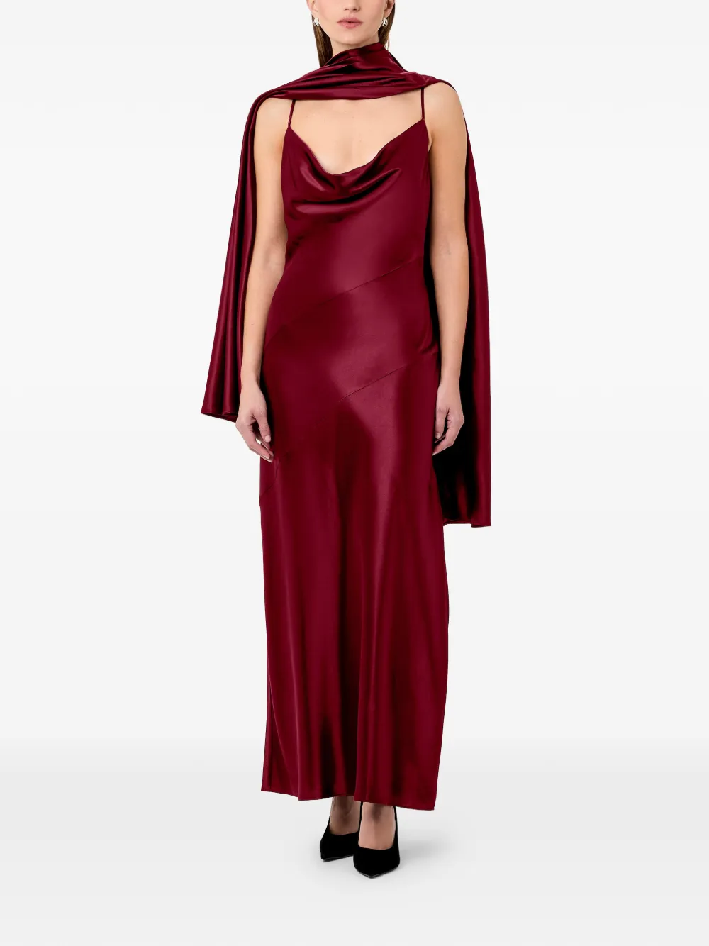 Nicholas Nelia maxi-jurk met col Rood