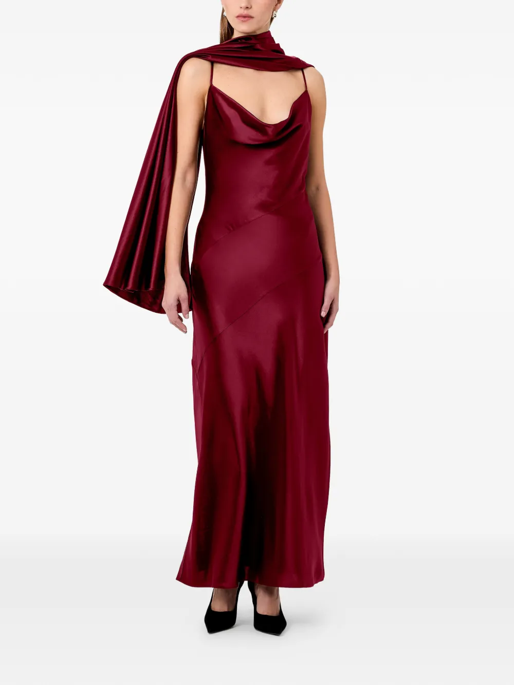 Nicholas Nelia maxi-jurk met col Rood