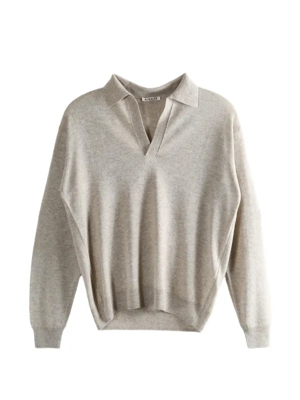Auralee V-neck Sweater in Neutrals