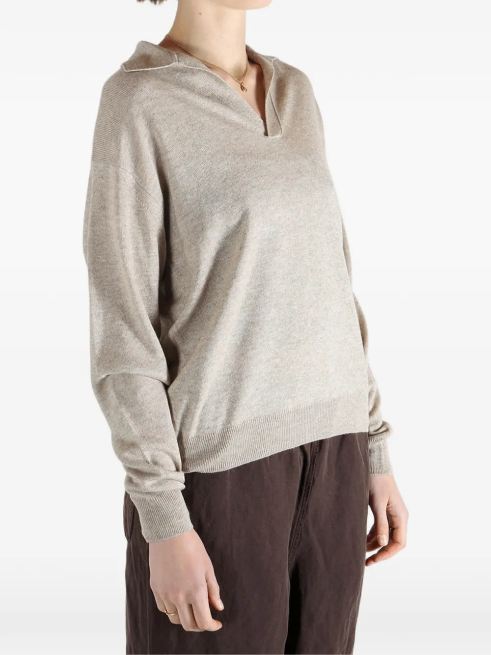  Auralee V-neck Sweater - Neutrals 