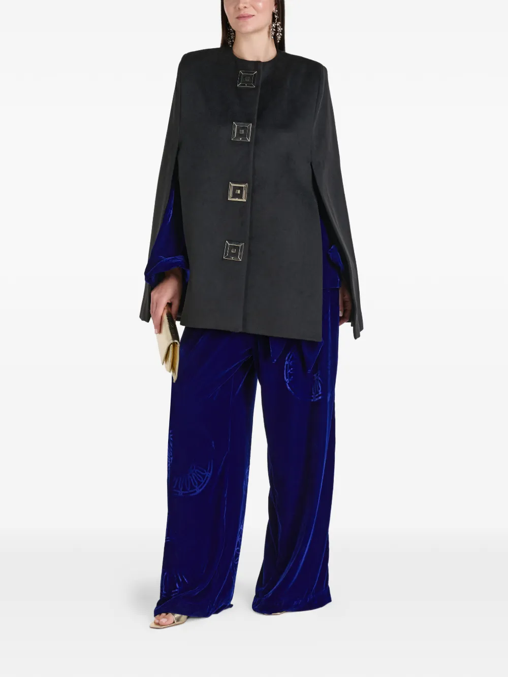 Themis Z Infinity square button cape - Schwarz