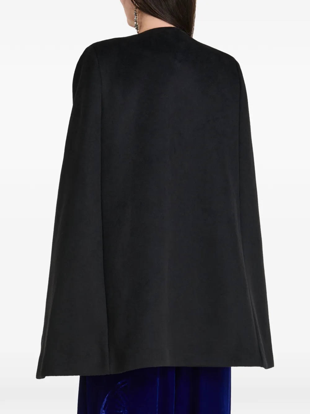 Themis Z Infinity Square Button Cape in Black, view 4