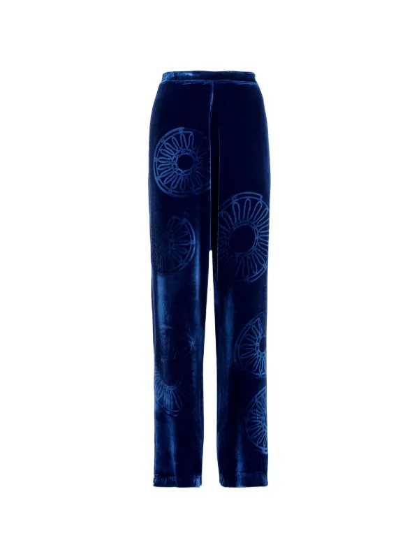 Themis Z Kyma Embossed Trousers in Blue