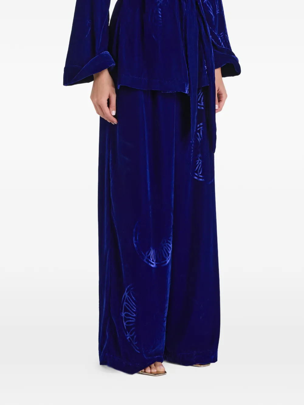 Themis Z Kyma Embossed Trousers in Blue, view 3