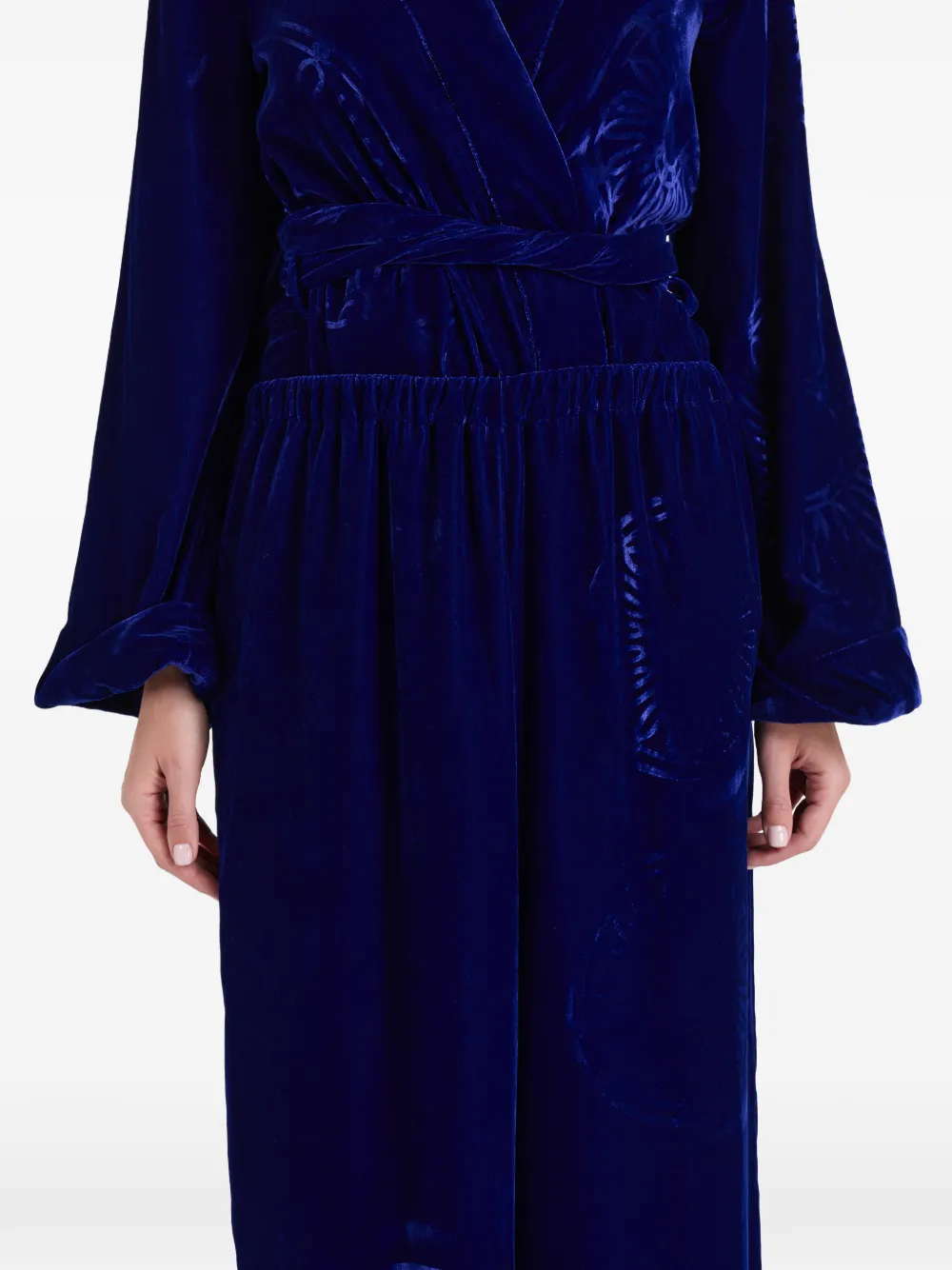 Themis Z Kyma Embossed Trousers in Blue, view 5