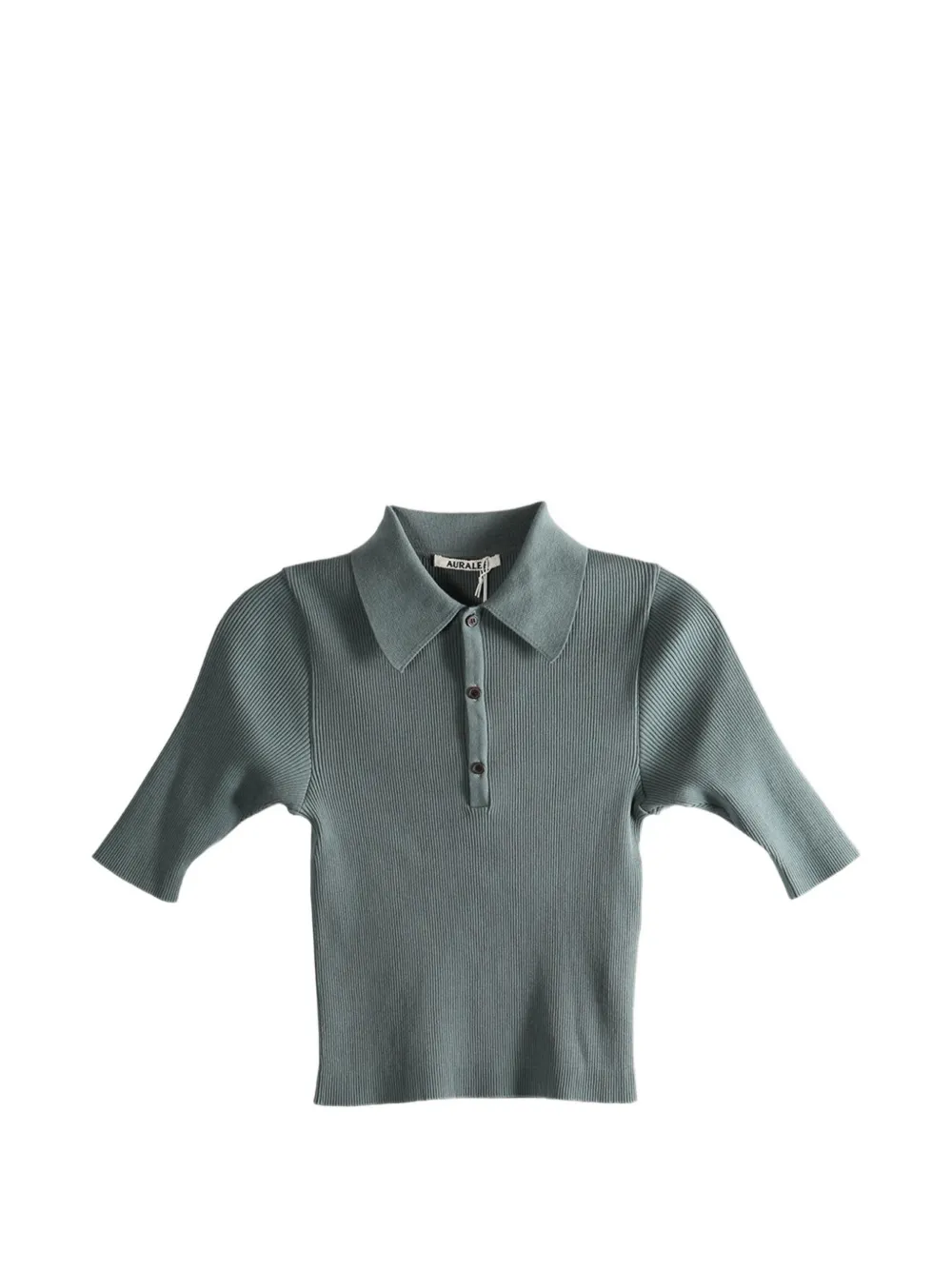 Auralee ribbed polo shirt - Grigio