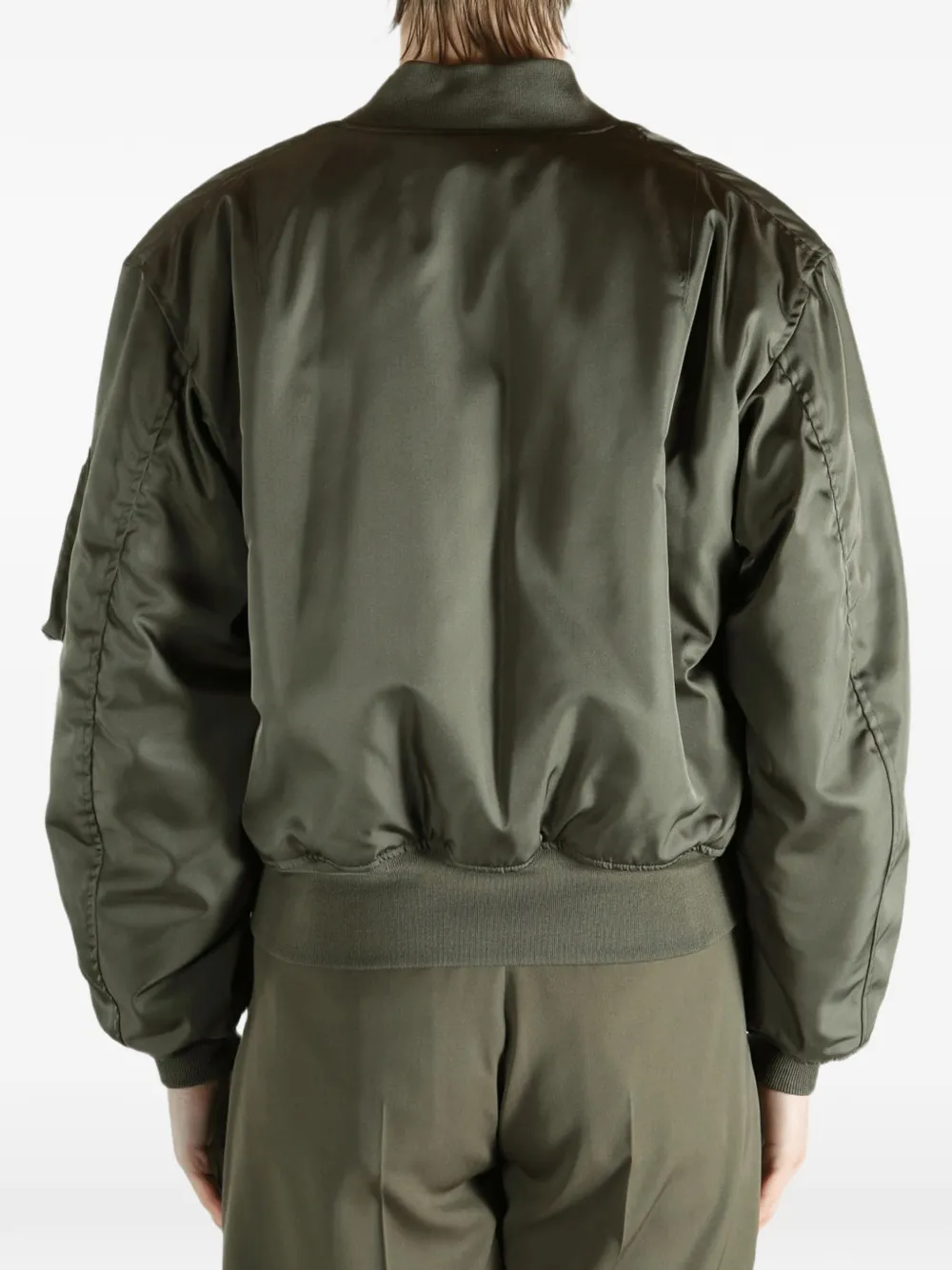 Auralee Zip-up Bomber Jacket In Green