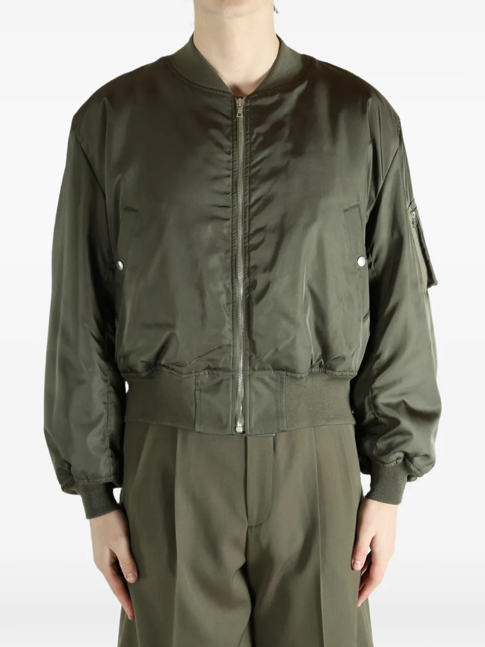 Auralee Zip-up Bomber Jacket - Green 