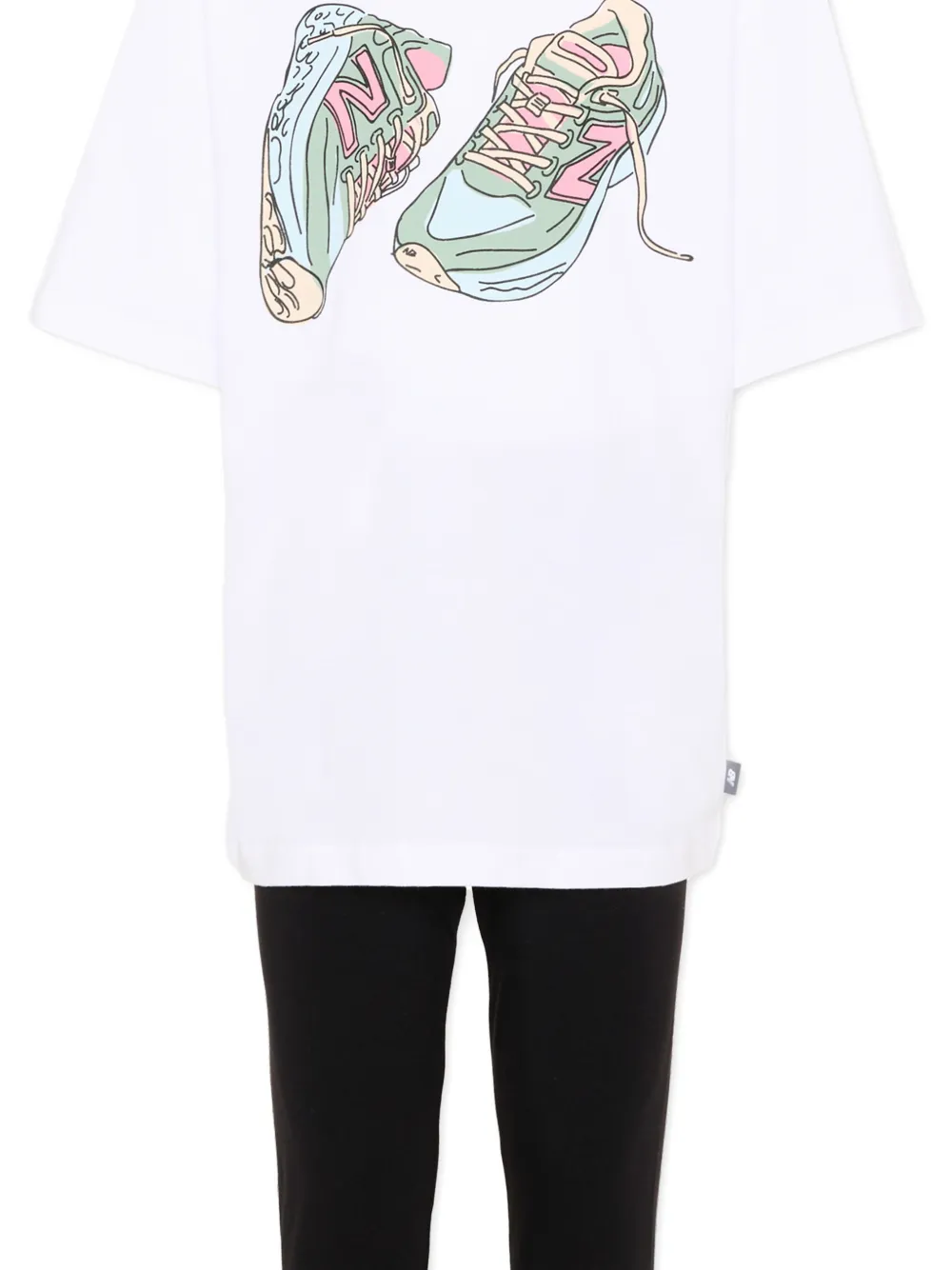 New Balance Kids Trainingspak met sneakerprint Wit