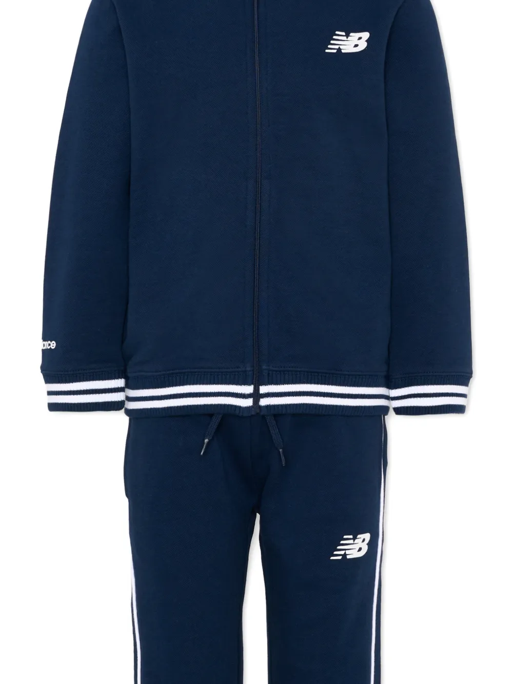 New Balance Kids Gestreept trainingspak met rits Blauw