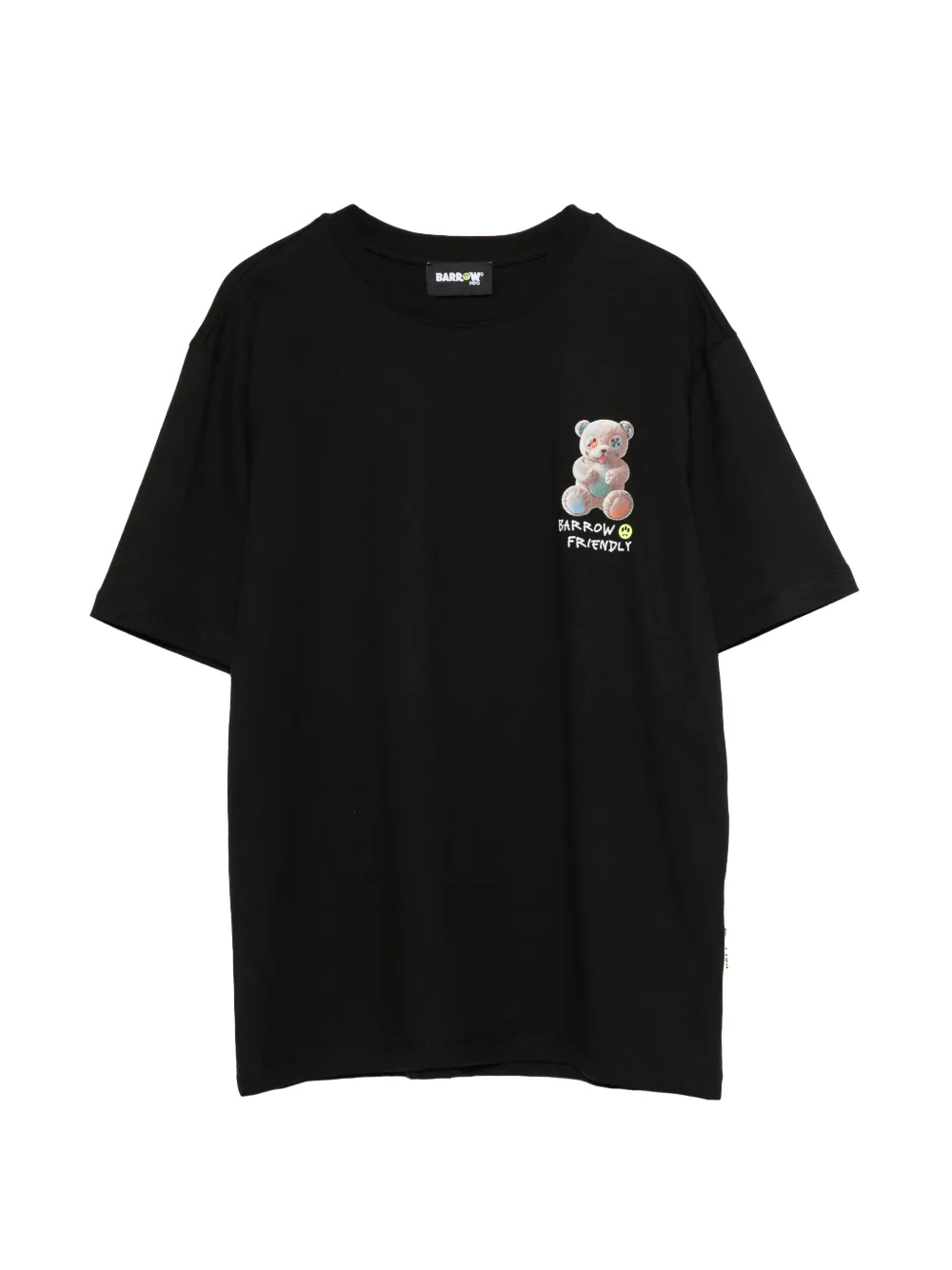 Barrow kids teddy-print T-shirt - Nero