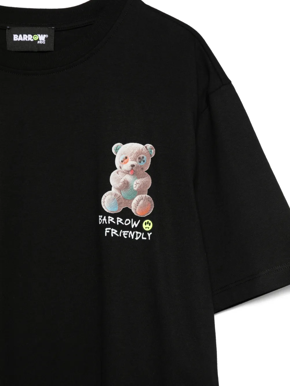 Barrow kids T-shirt met teddybeerprint Zwart