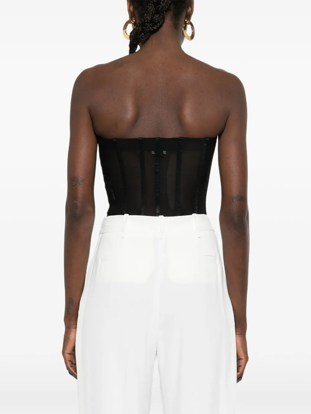 Elisabetta Franchi Top met mesh Zwart