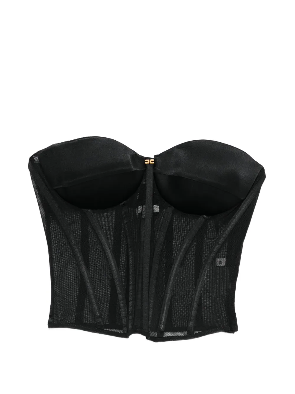 Elisabetta Franchi mesh corset top - Nero