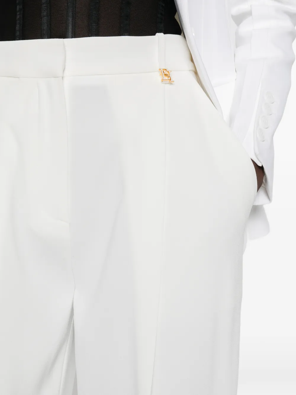 Elisabetta Franchi Flared broek Wit