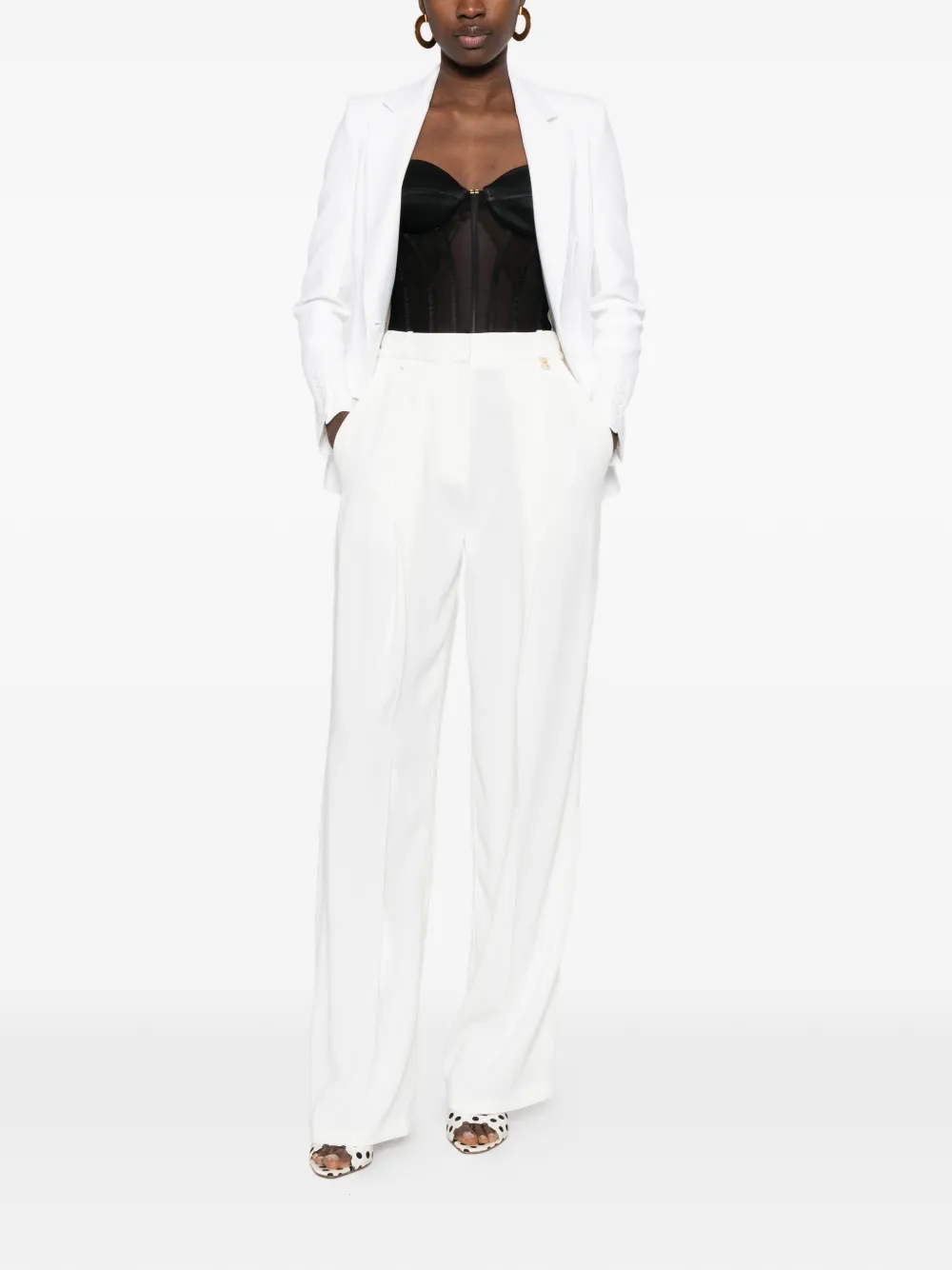 Elisabetta Franchi Flared broek Wit